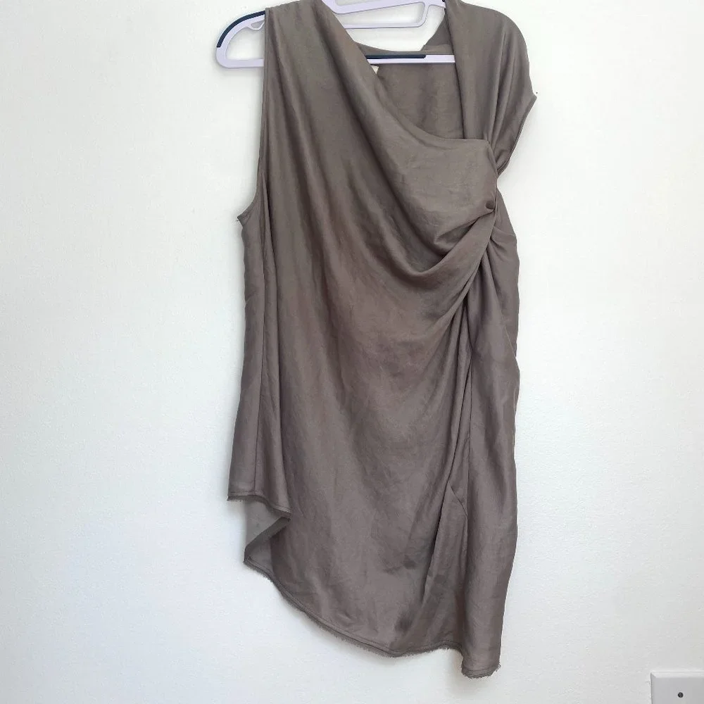 Silk Helmut Lang Cinched Asymmetrical Top - Picture 1 of 7